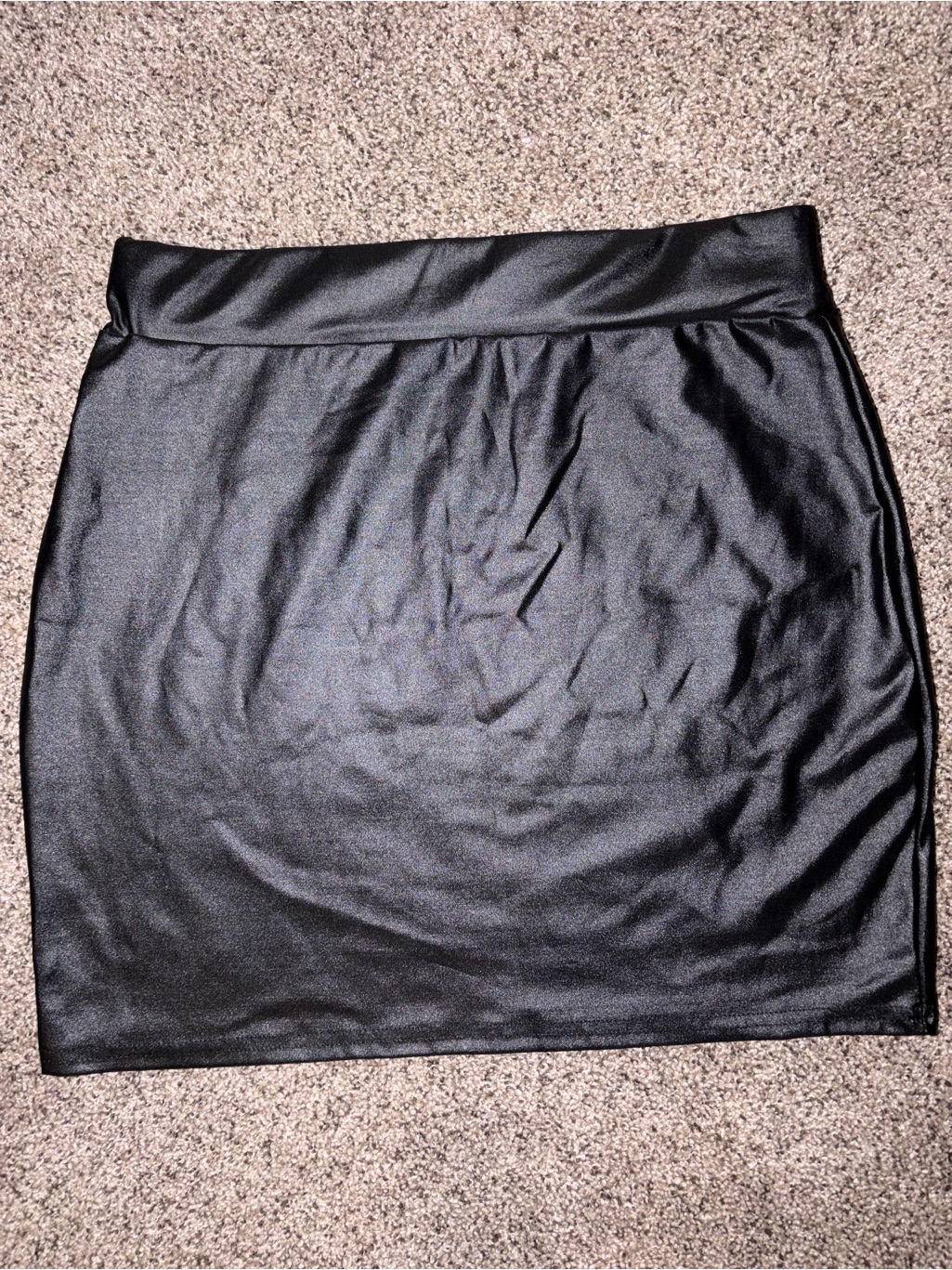Sleek Black Faux Leather Mini Skirt